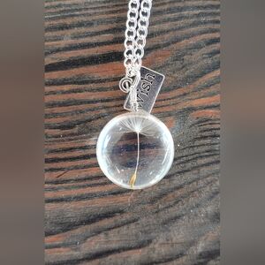 🚀 3/$15 Silver Dandelion Wish Pendant Necklace NEW
